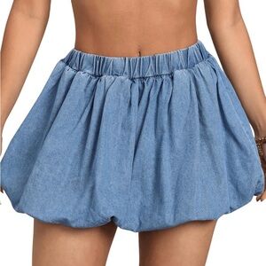 Chic Denim Bubble Skirt